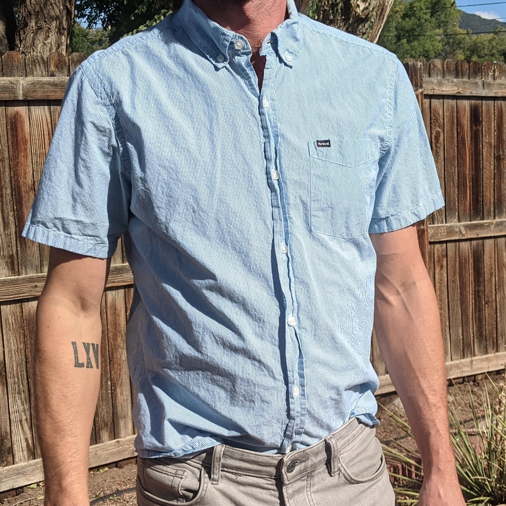 SOLD Men's Hurley Striped Button-up Size Large